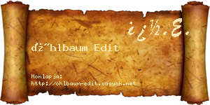 Öhlbaum Edit névjegykártya